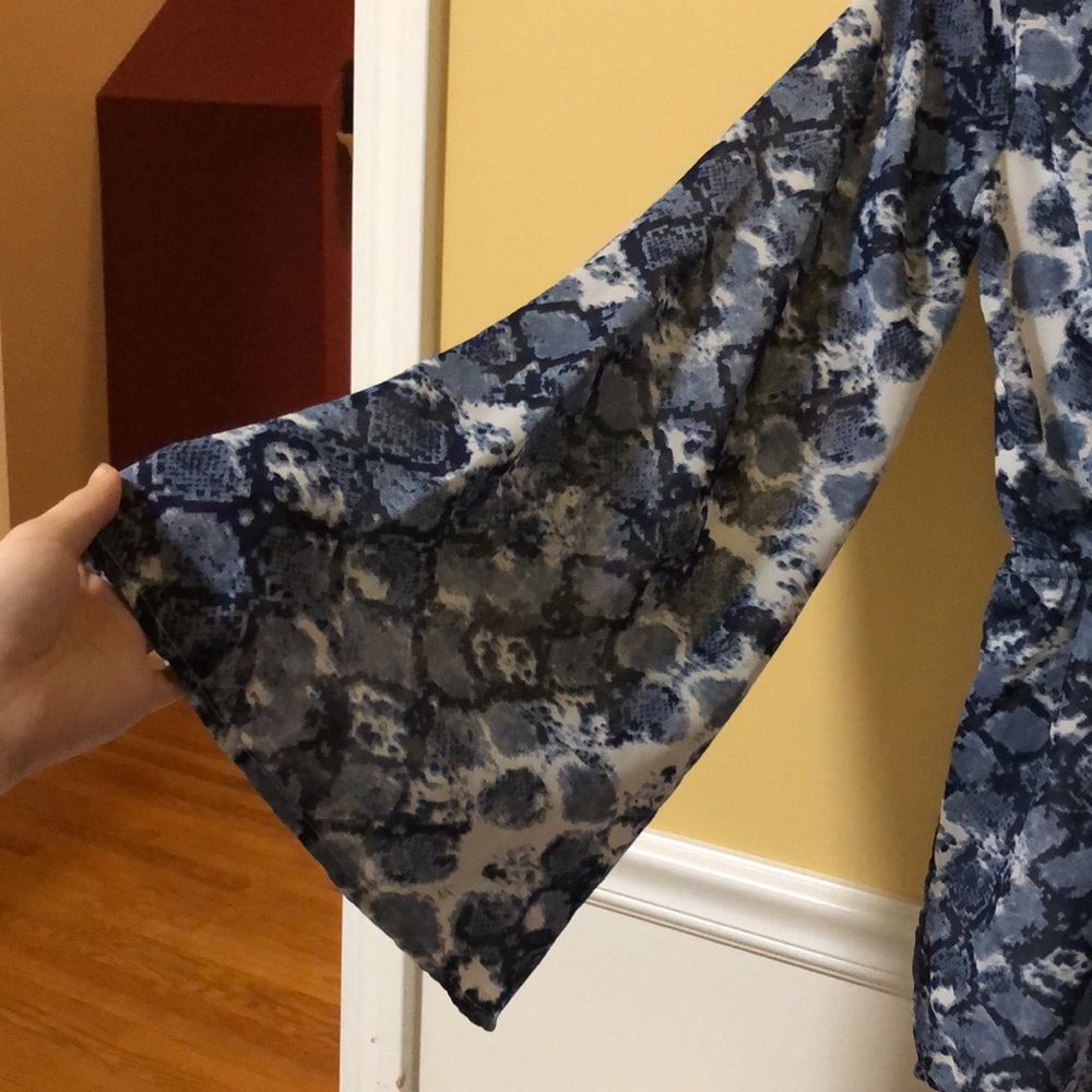 Blue Snake Print Romper - Picture 5 of 8